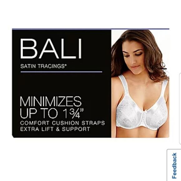 BALI satin tracings minimizer underwire bra style 3562 NWT - Picture 3 of 10